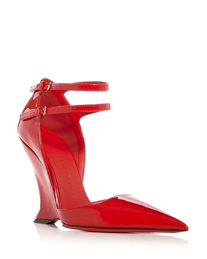 Salvatore Ferragamo Women's Vidya X5 Sculpted Wedge Heel Pumps 1