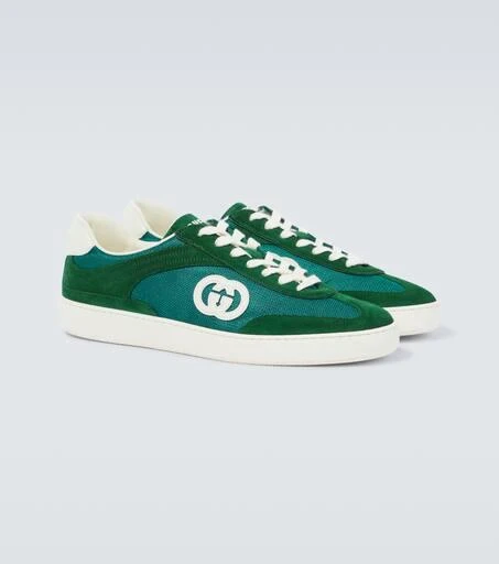 Gucci Interlocking G suede and canvas sneakers 5