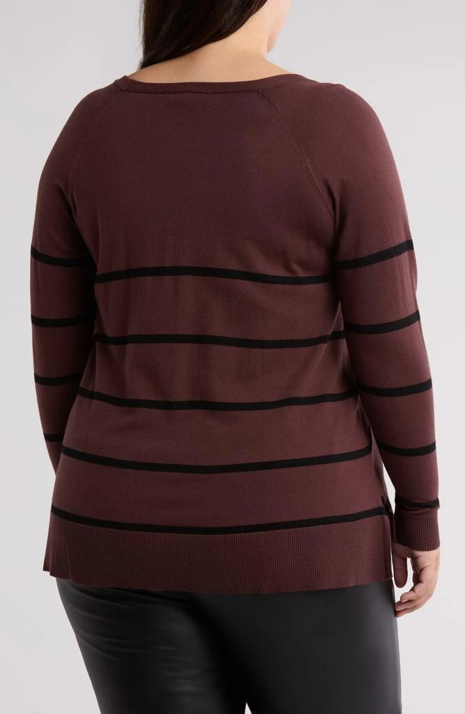 Bobeau V-Neck Exposed Seam Sweater 2