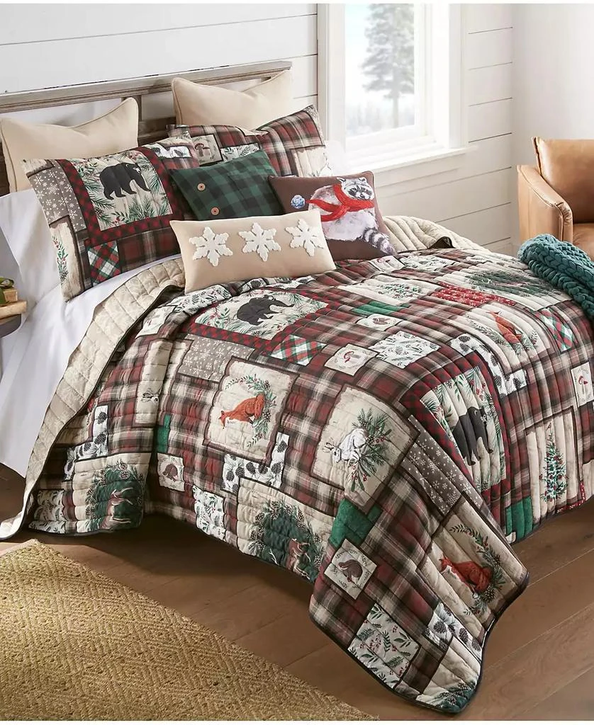 Donna Sharp Woodland Holiday 3 Piece Reversible Quilt Set 6