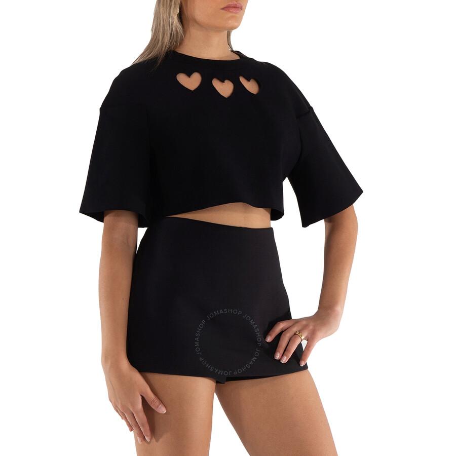 Alaia Black Le Coeur Hearts Cutout Top