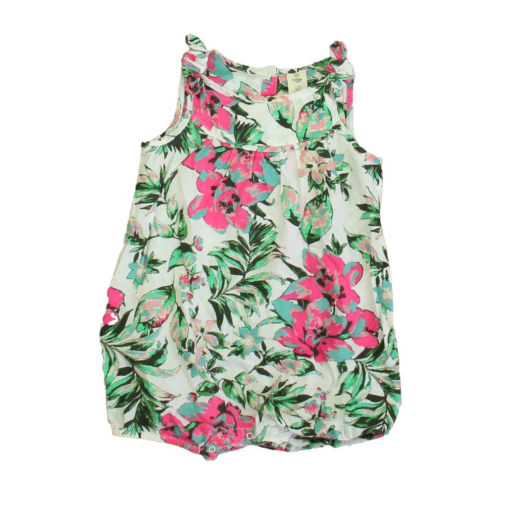 Tucker + Tate Girls Pink | Green Floral Romper