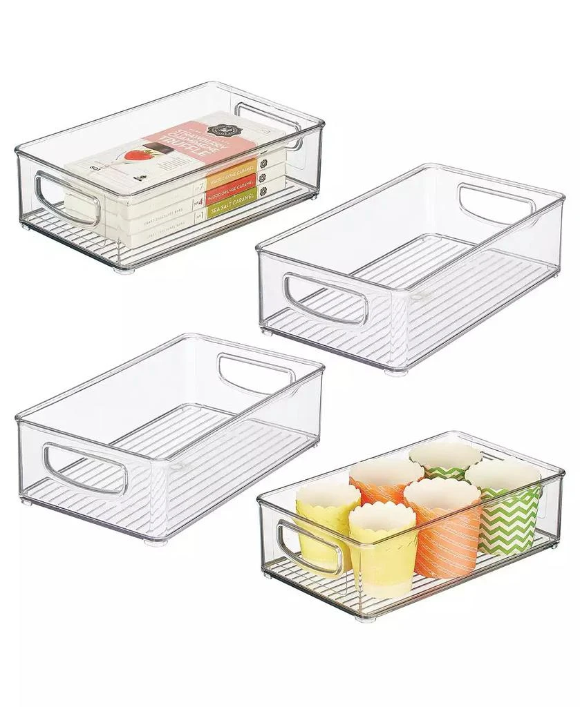 iDesign Stackable Pantry Storage Bin with Handles, Set of 4