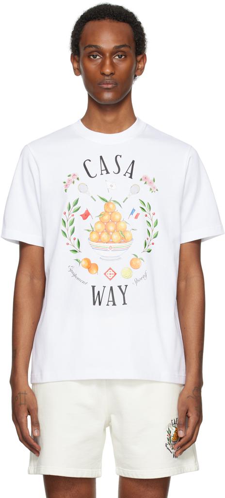 Tシャツ・カットソー CASABLANCA CASA WAY T-SHIRT Casablanca CASA WAY PRINTED T-SHIRT White | BSTN Store