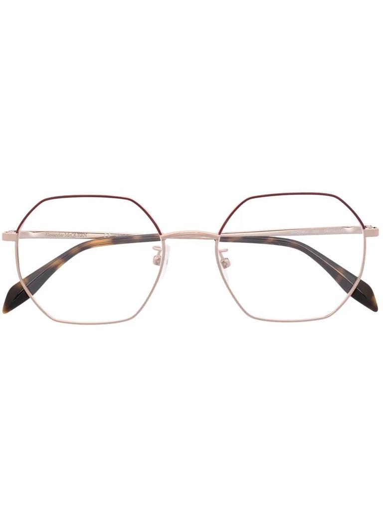 Alexander McQueen octagonal-frame glasses - women