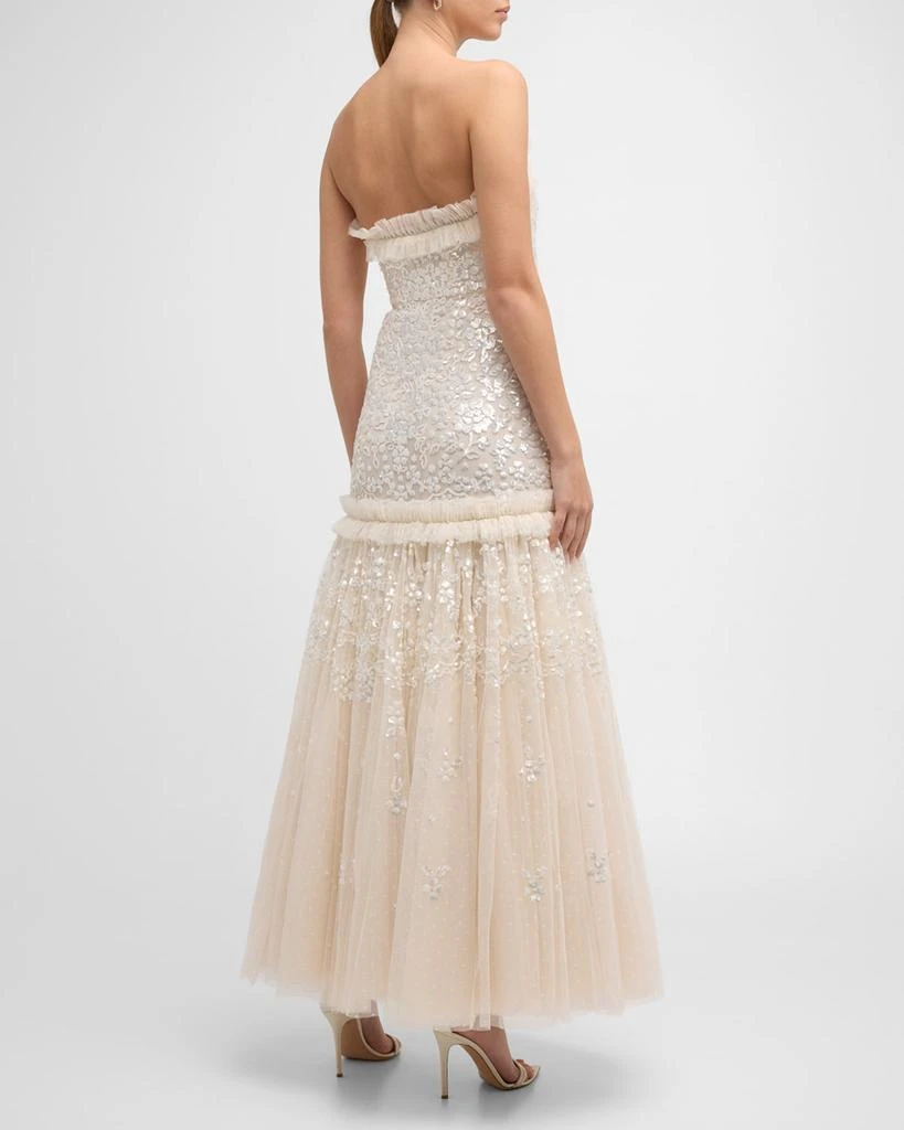 Needle & Thread Regal Rose Strapless Floral Sequin Tulle Gown 5
