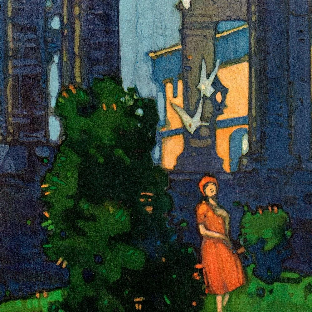 Hivvago 20" X 30" Vintage 1929 Chicago Michigan Ave Travel Poster Wall Art