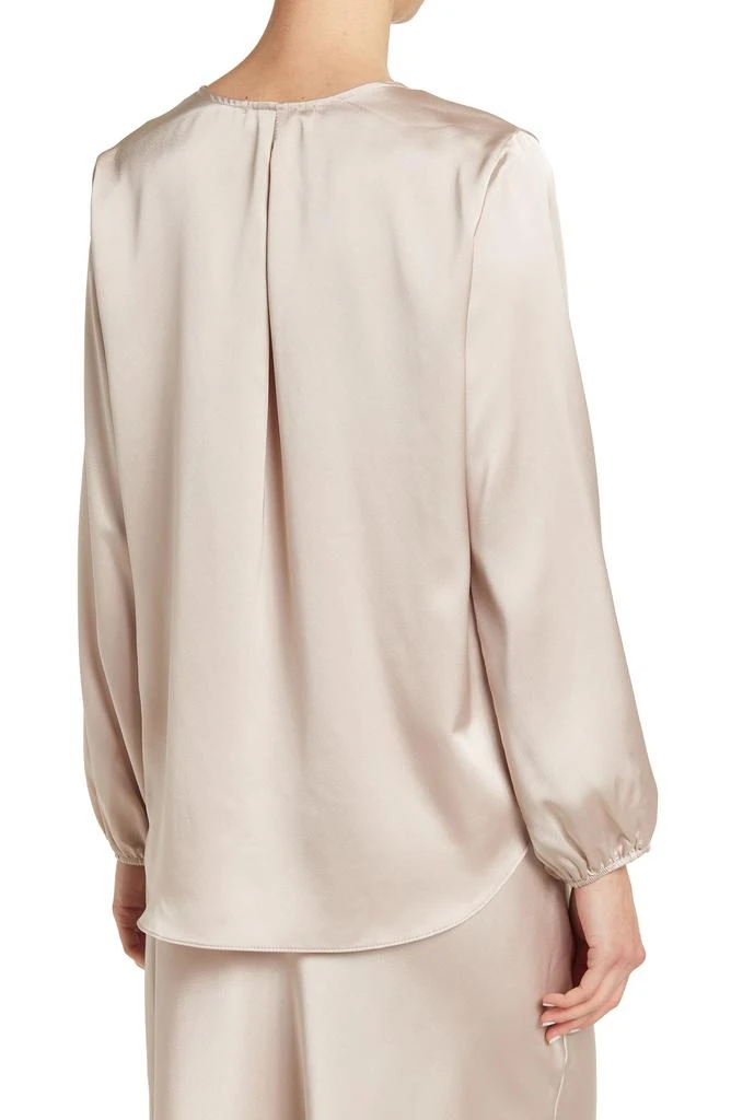 Renee C Satin Long Sleeve Surplice Top 2