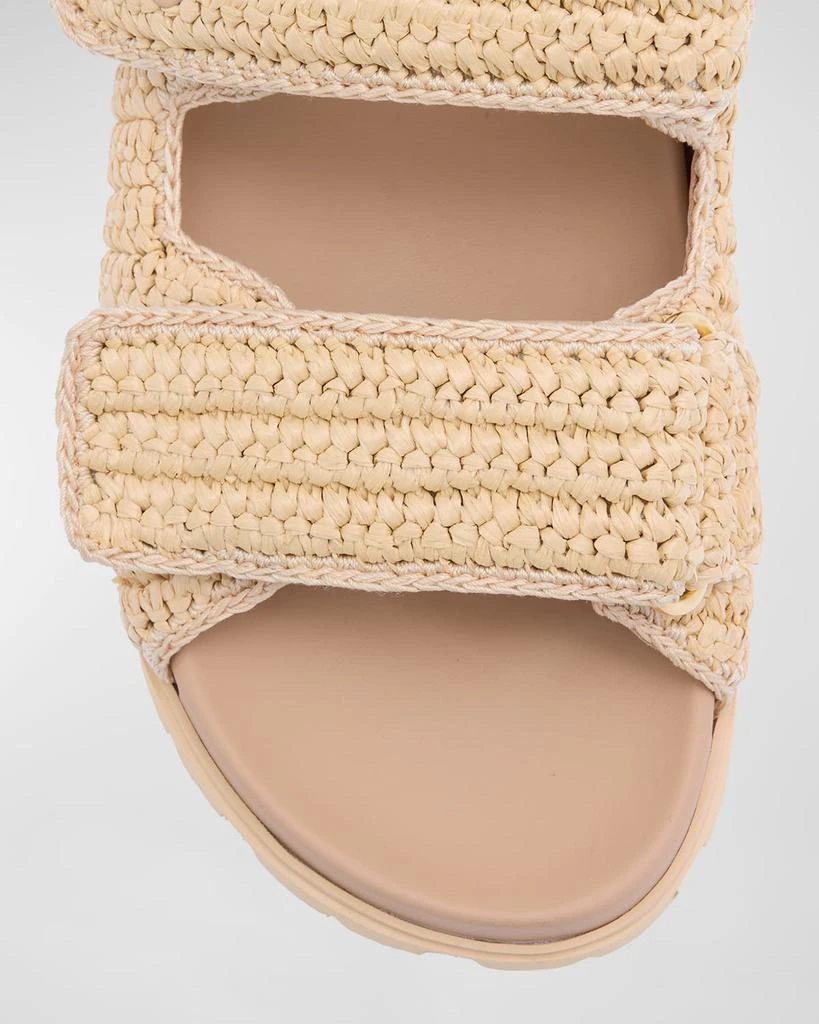Prada Fussbett Raffia Dual Buckle Slide Sandals 5