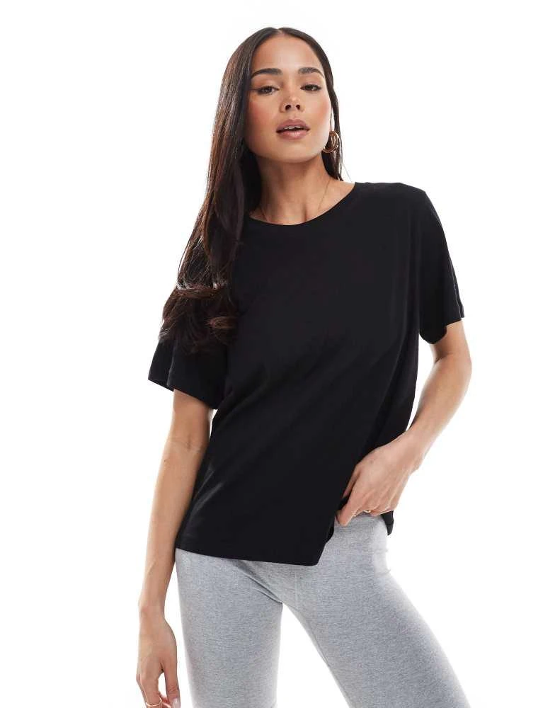 Weekday Weekday Essence standard t-shirt in black 1