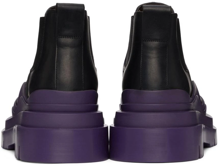 Bottega Veneta Black & Purple Low 'The Tire' Chelsea Boots 4