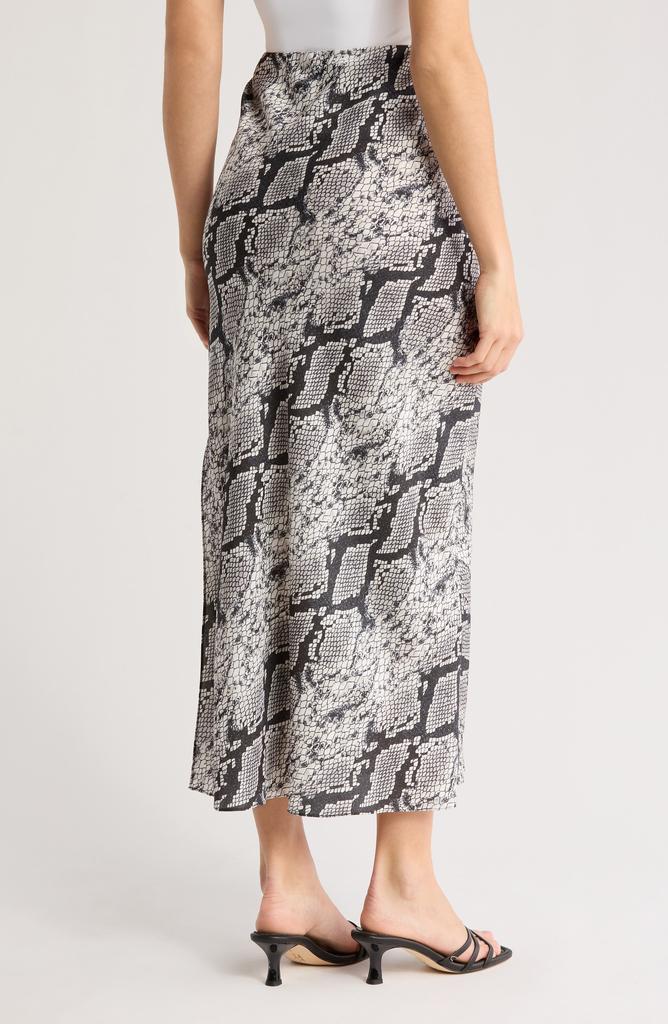 Theory Snakeskin Print Silk Slip Skirt