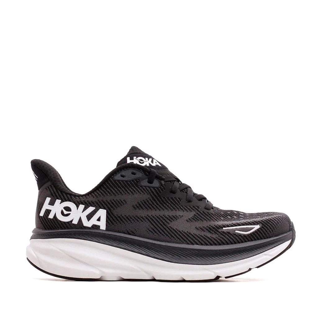 Hoka One One One Mens Clifton 9 Road Running Shoes - Black/White 2