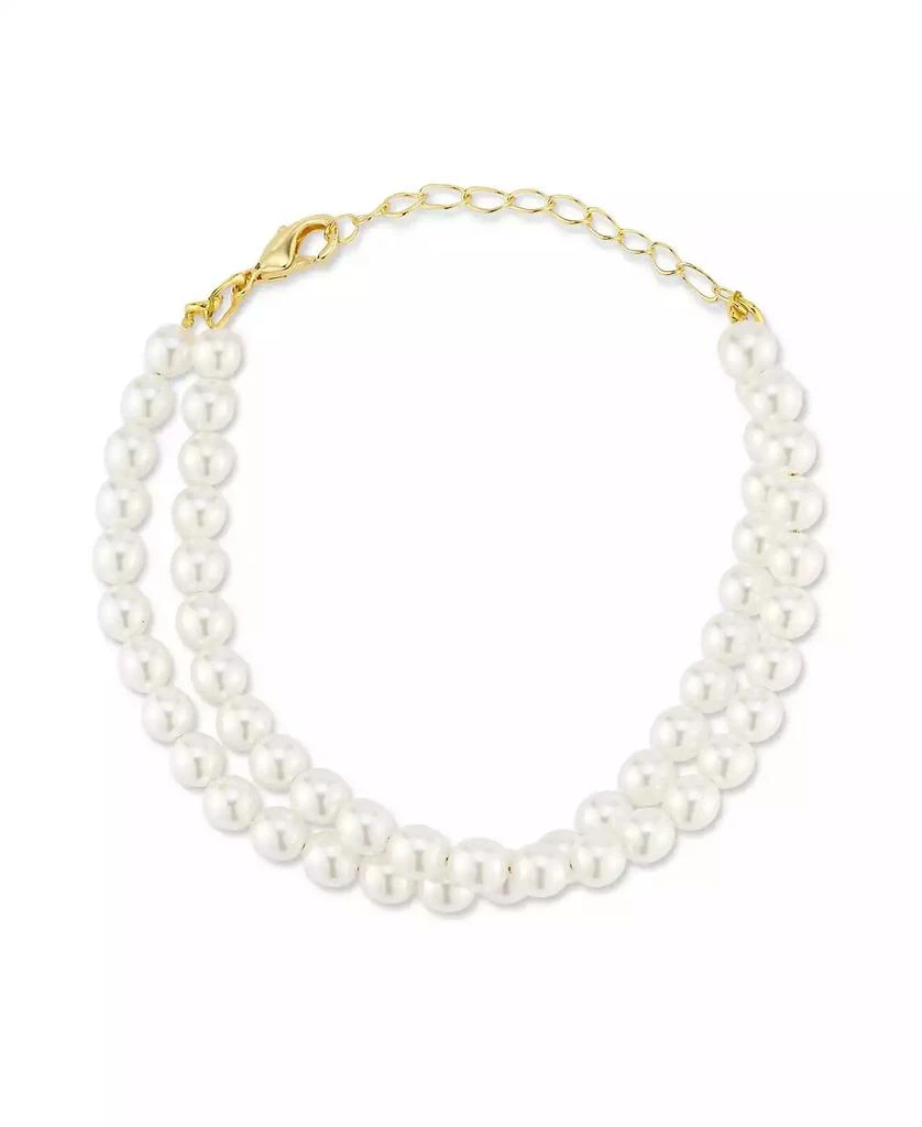 Rachel Zoe Gold Plated Double Strand Pearl Bracelet