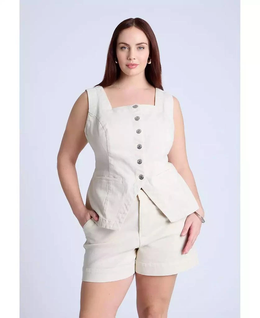 ELOQUII Women's Plus Size Denim Vest 1