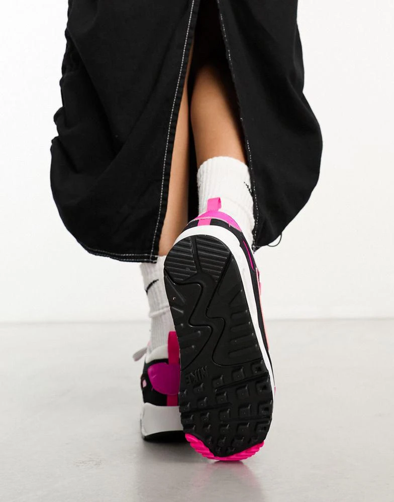 NIKE Nike Air Max 90 Futura trainers in black and fierce pink 2