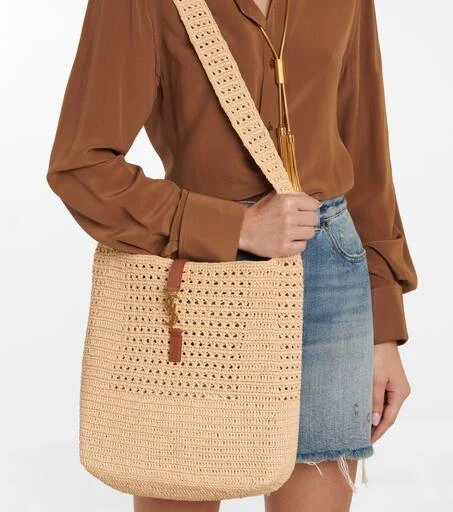 Yves Saint Laurent Le 5 à 7 Medium raffia shoulder bag 2