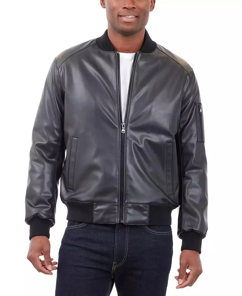 Michael Kors Men
s Faux Leather Moto Jacket 6