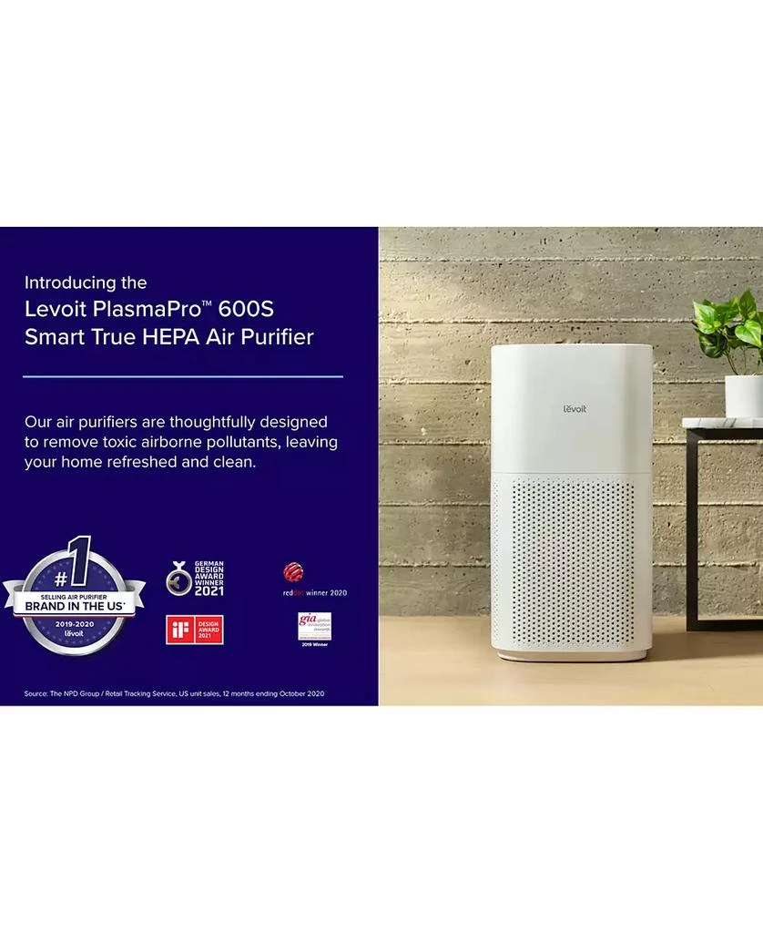 Levoit VeSync PlasmaPro 600S Smart True HEPA Air Purifier 13