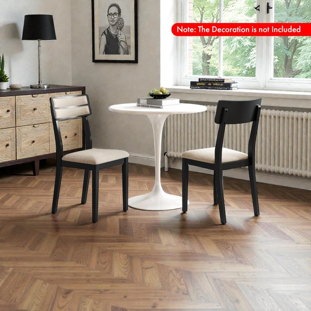 Hivvago Modern Dining Chair with Subtly Angled Supportive Backrests - Set of 2 2