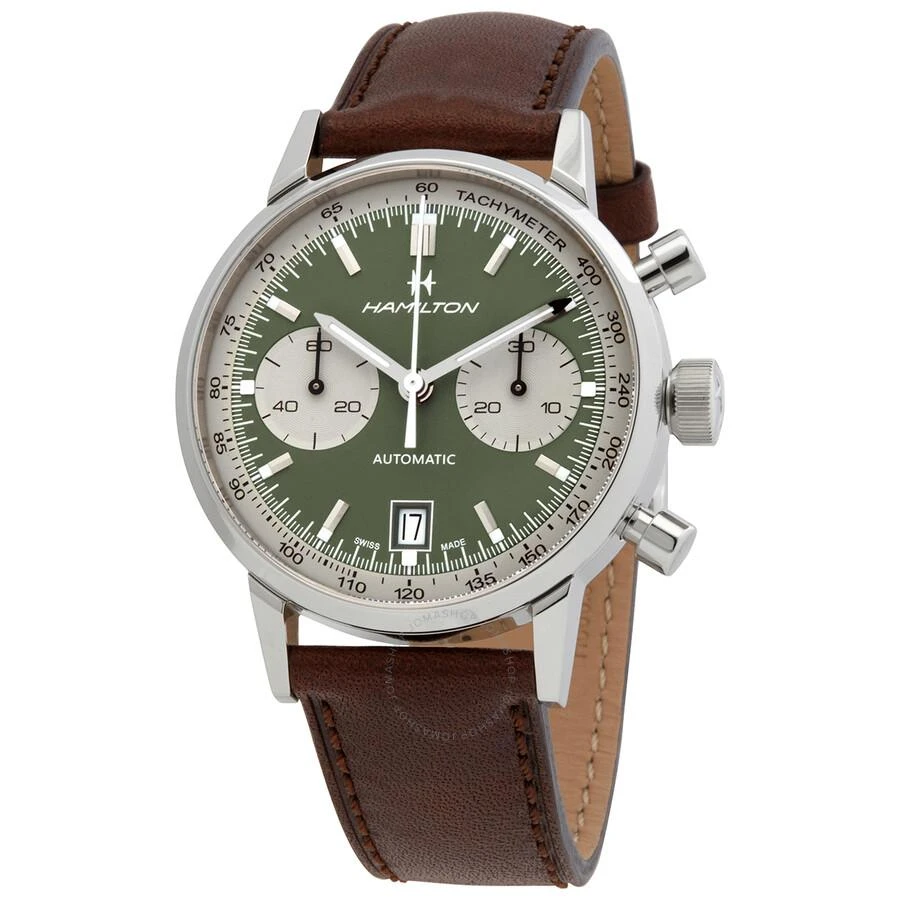 Hamilton Intra-Matic Chronograph Automatic Green Dial Men's Watch H38416560 1