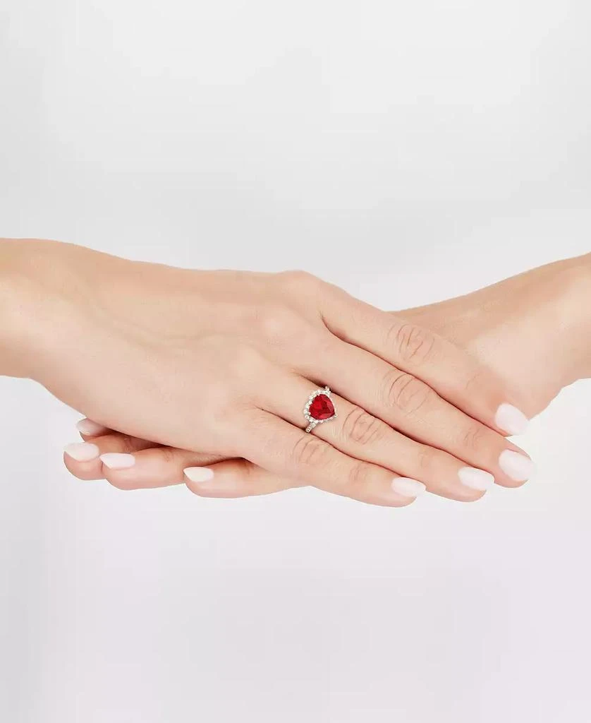 Grown With Love Lab Grown Ruby (5-1/3 ct. t.w.) & Lab Grown Diamond (1/3 ct. t.w.) Heart Halo Ring in 14k Gold 2
