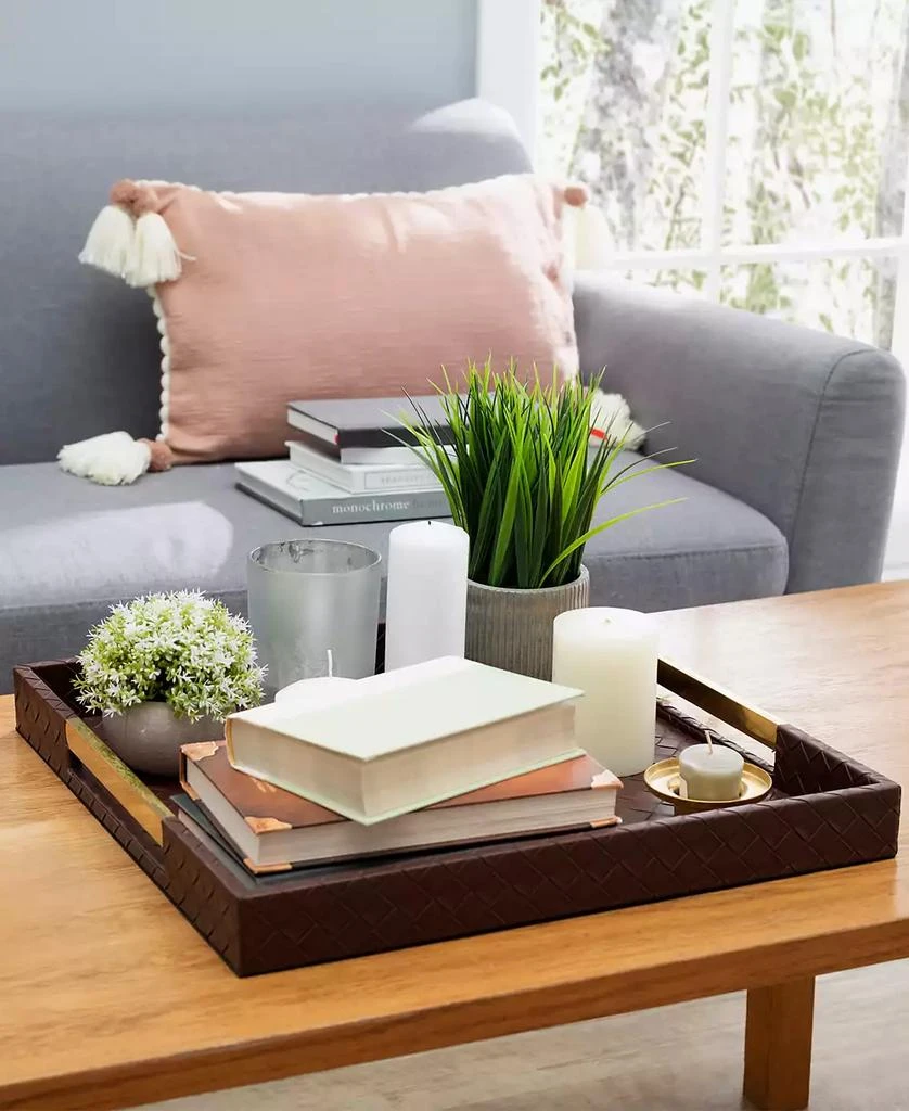 American Atelier Brown Tray with Gold-Tone Handles Tray 2