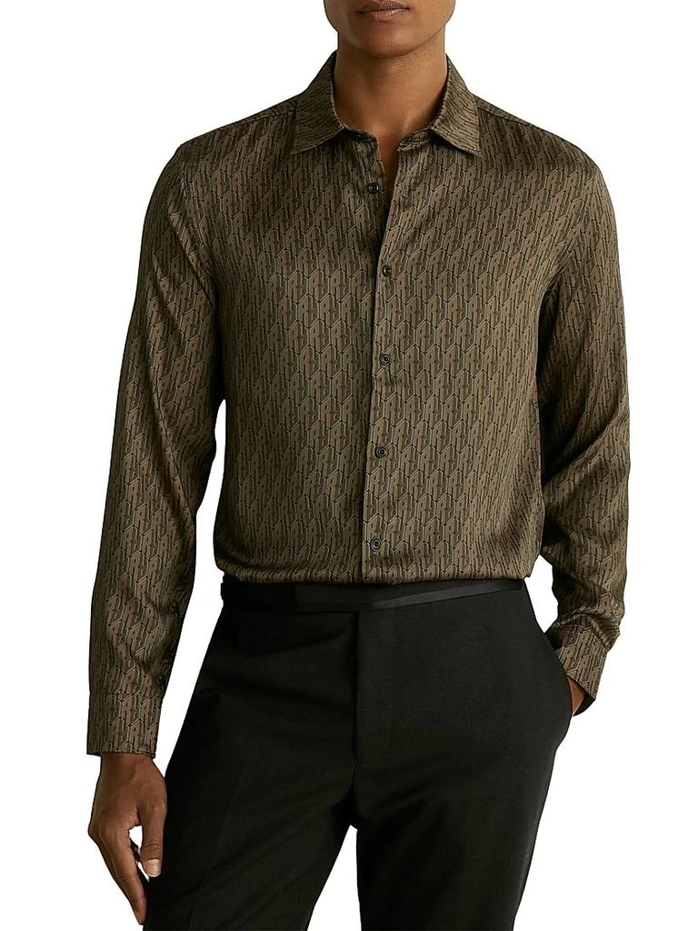Lafraneire Monogram Long-Sleeve Shirt  On Sale Now with Up to 56% Off |  Discover Exclusive Deals & Savings at BeyondStyle  Authentic REISS  men's|Men's|conscious materials|casual button-down shirts|men's  apparel|print|long sleeve with Limited-Time