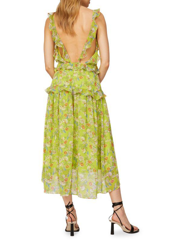 MARISSA WEBB Ruffle Floral Midi Dress