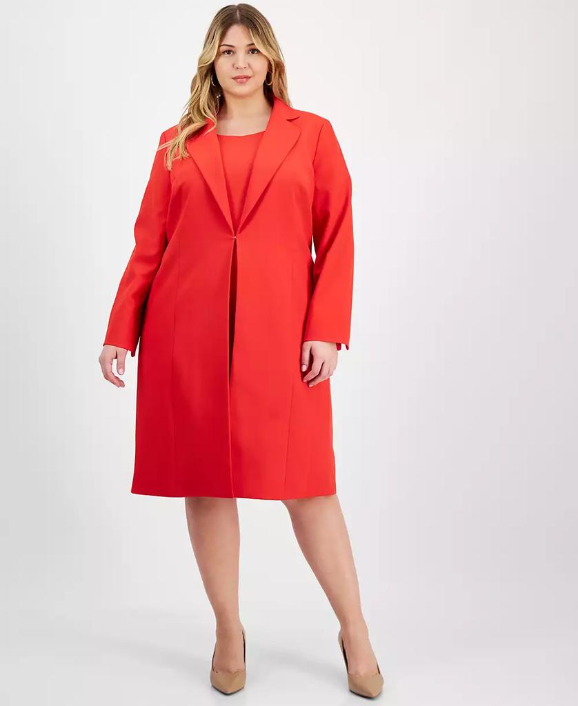 Le Suit Plus Size Elongated Blazer Dress Suit