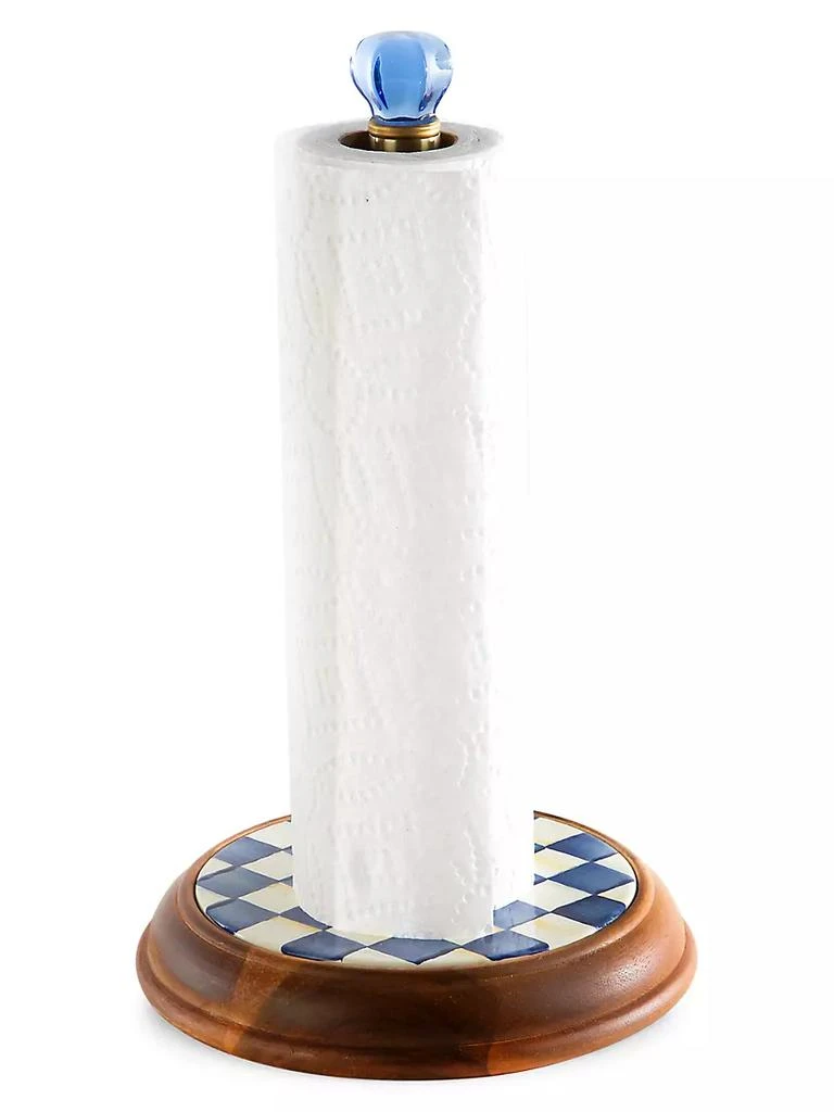 MacKenzie-Childs Royal Check Wood Paper Towel Holder 2