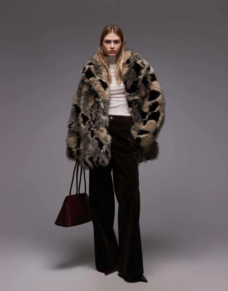 
Other Stories 
Other Stories faux fur coat in  brown and grey tone 2