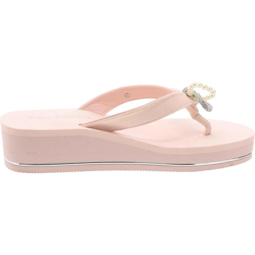 Juicy Couture Crepe Womens Rhinestone Bow Platform Sandals 3