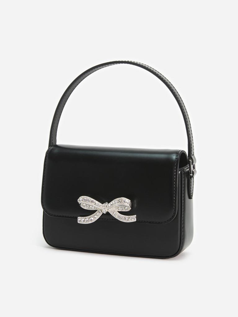 Self Portrait Girls Leather Micro Bag in Black (14cm)