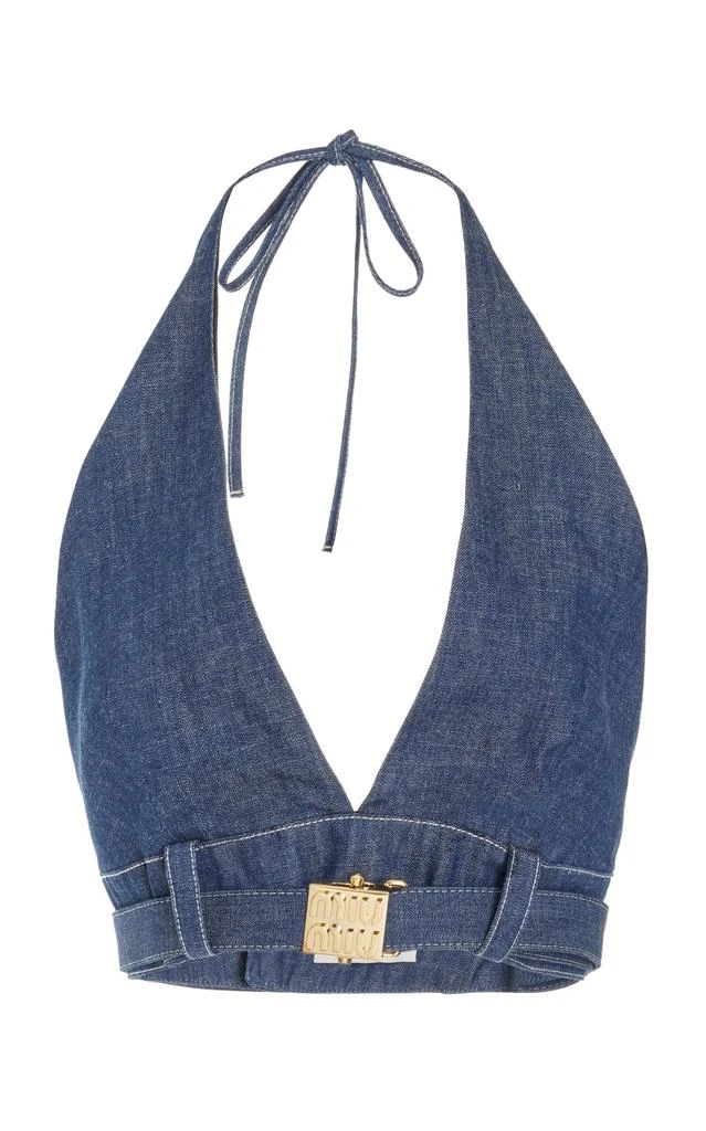 Miu Miu Miu Miu Raw Denim Bra Top - Moda Operandi 1