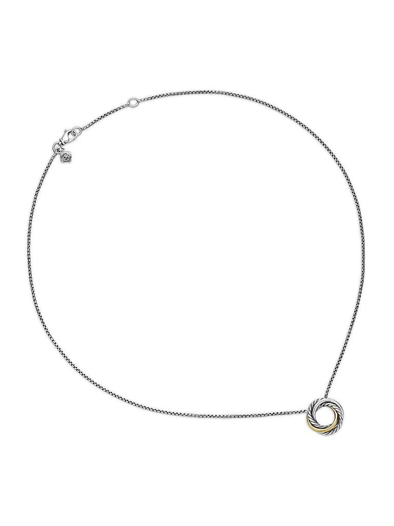 David Yurman Crossover Pendant Necklace in Sterling Silver with 18K Yellow Gold, 14.5mm 4
