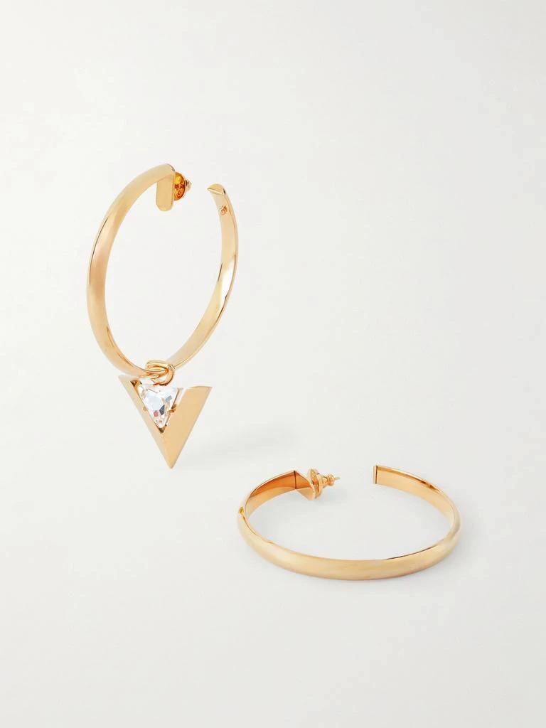 Valentino Gold-tone Crystal Hoop Earrings