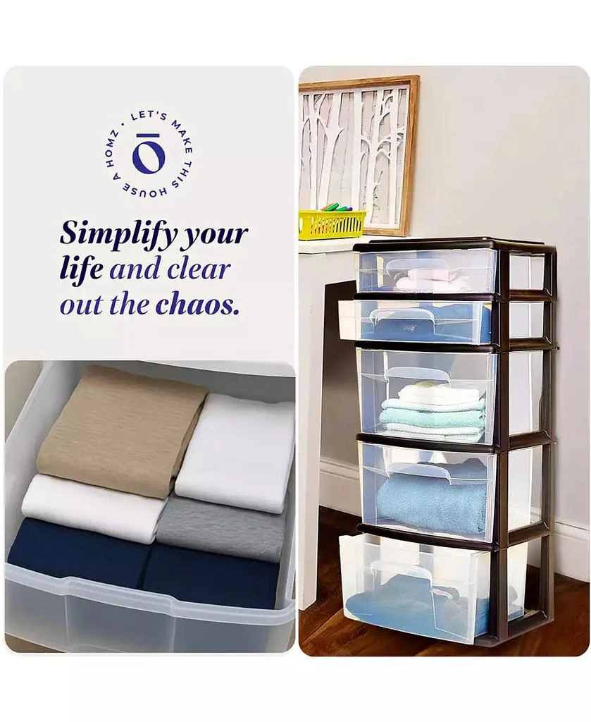 Homz Plastic 5 Drawer Home Storage Container Tower Closet Organizer 4