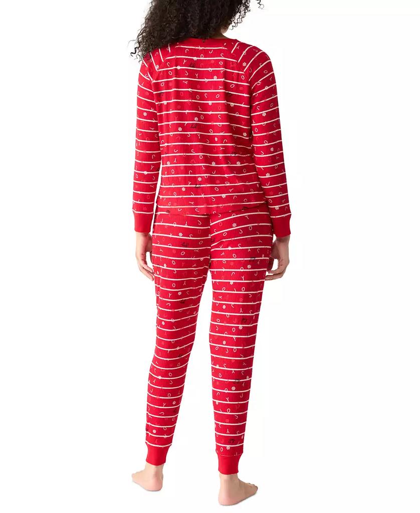 GAP GapBody Women's Packaged Ribbed Printed Jogger Pajama Set