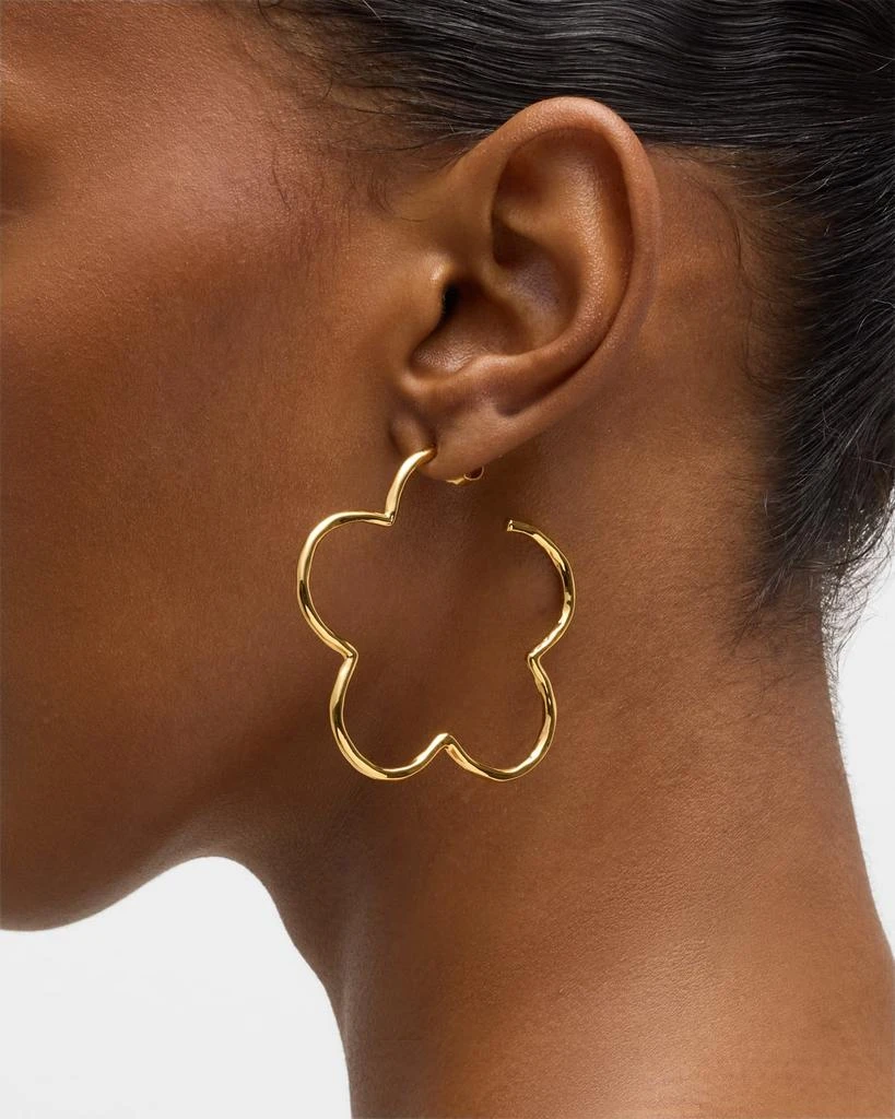 NEST Jewelry Flower Hammered Skinny Hoop Earrings 2