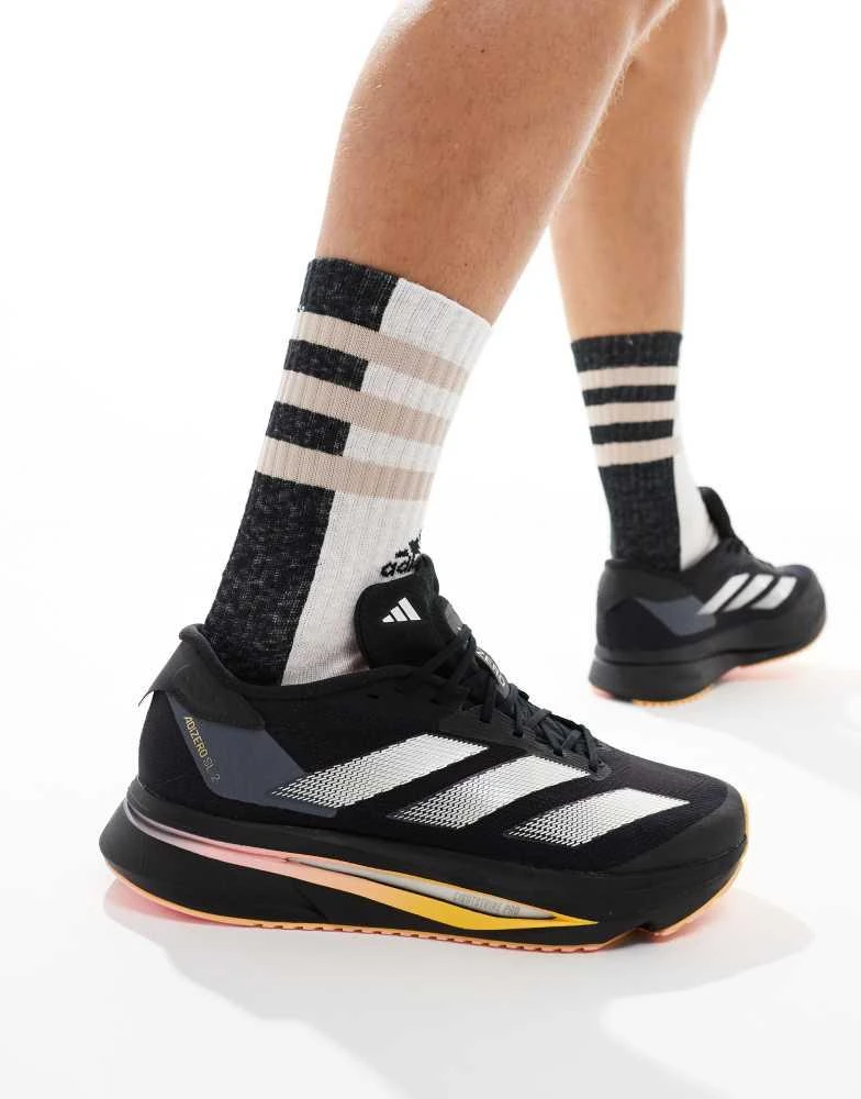 Adidas adidas Running Adizero SL2 trainers in black with orange 4
