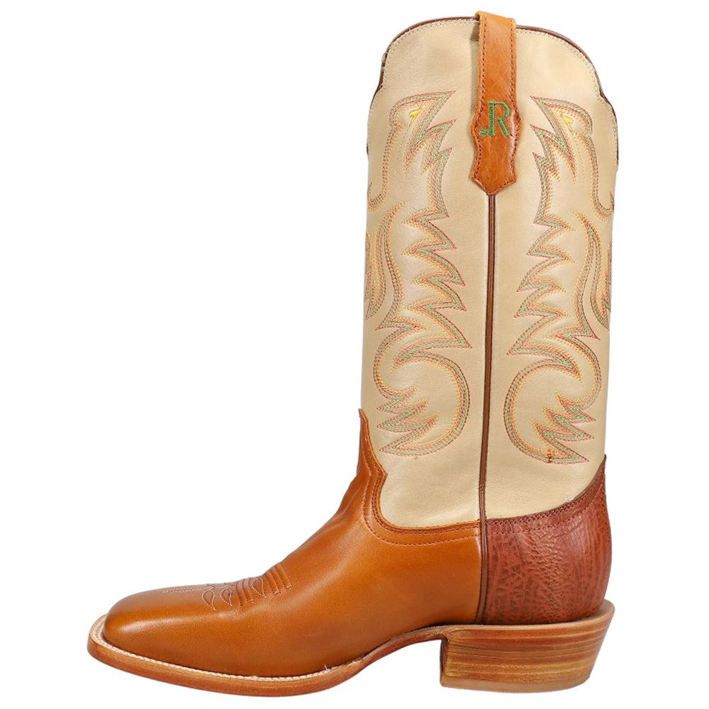 R. Watson Boots Bone Sinatra Wide Embroidery Square Toe Cowboy Boots 3
