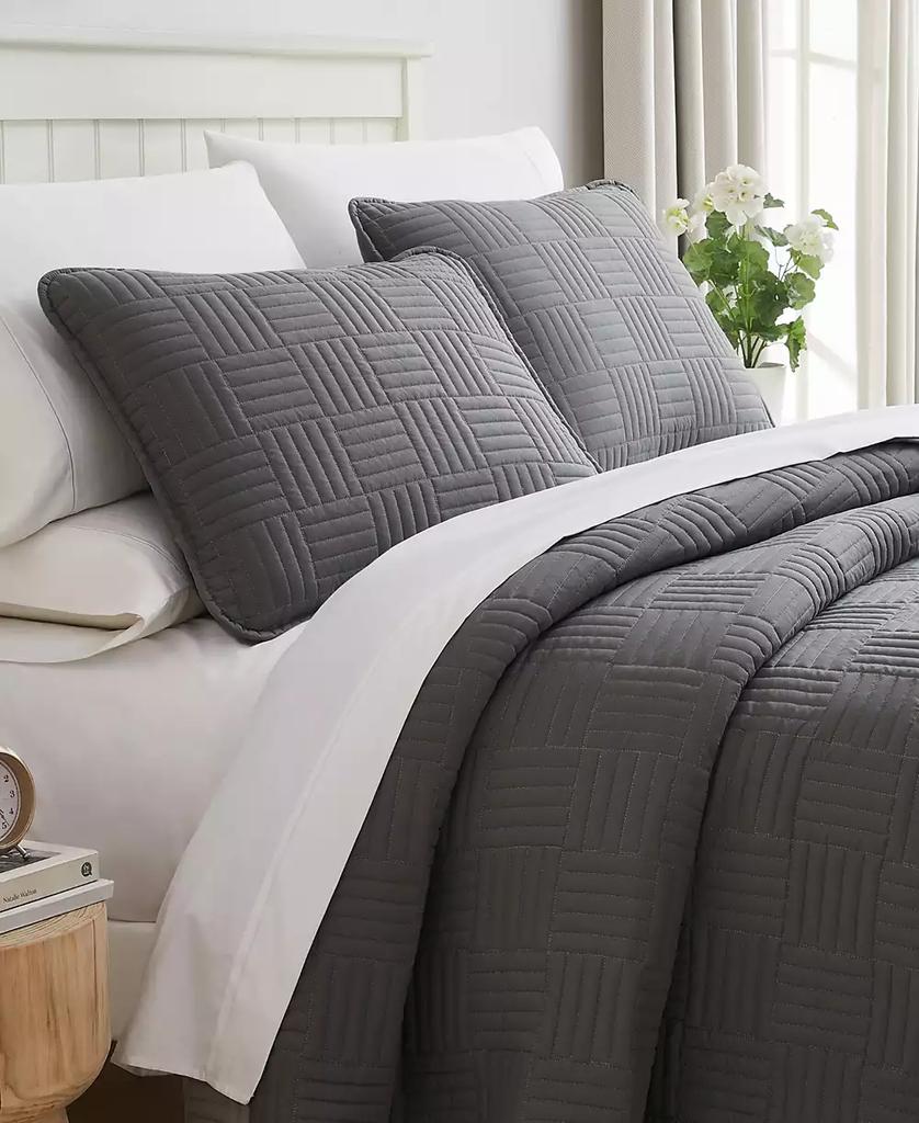 SOUTHSHORE FINE LINENS Grid 3-Pc. Quilt Set