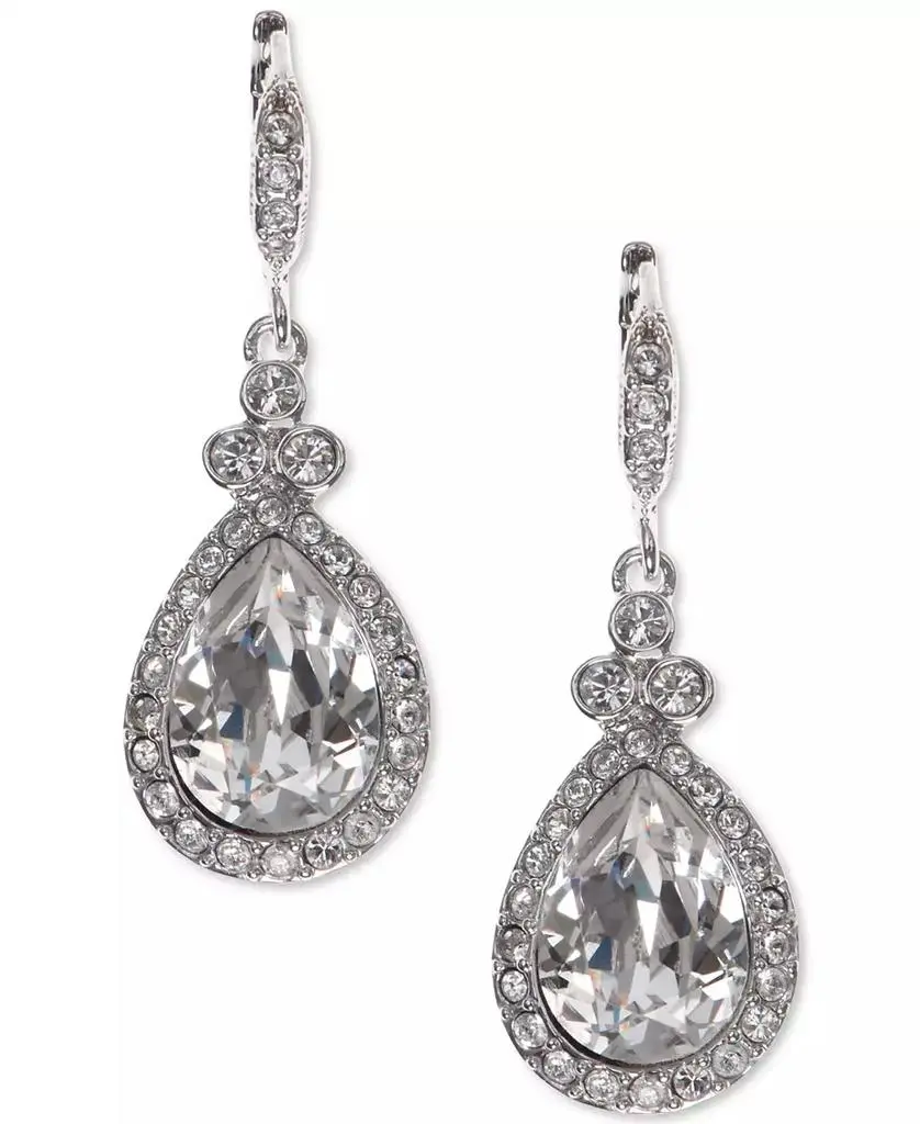 Givenchy Pavé & Colored Stone Drop Earrings
