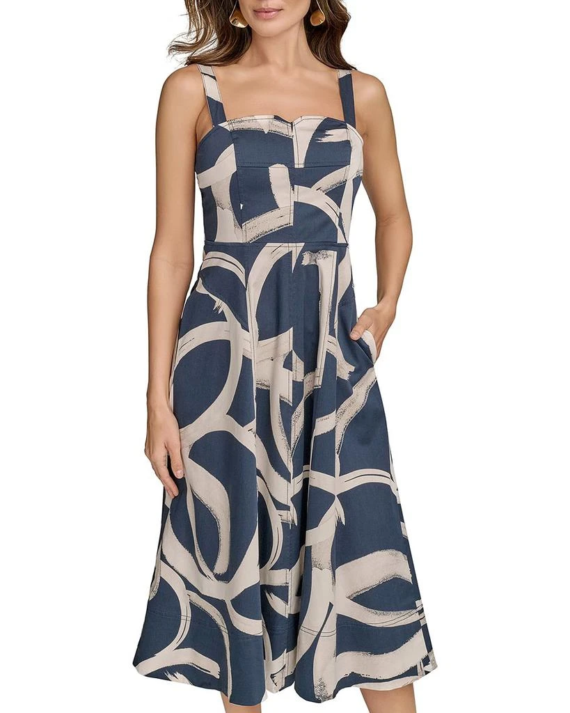 Donna Karan Abstract Print Midi Dress 2