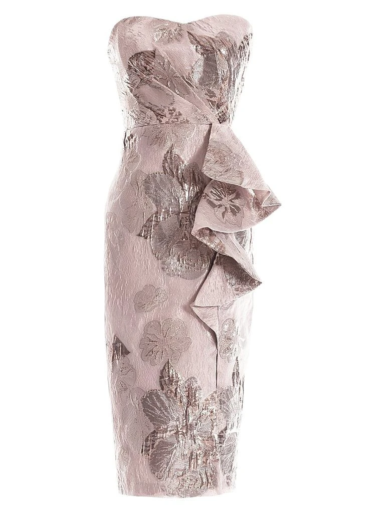 Dress The Population Kieron Jacquard Strapless Midi-Dress 1