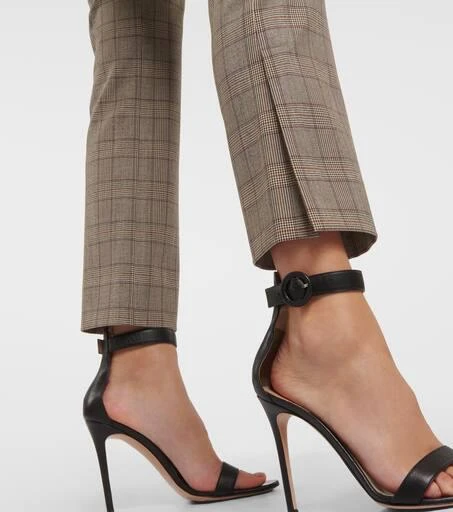 VERONICA BEARD Checked high-rise slim pants 5
