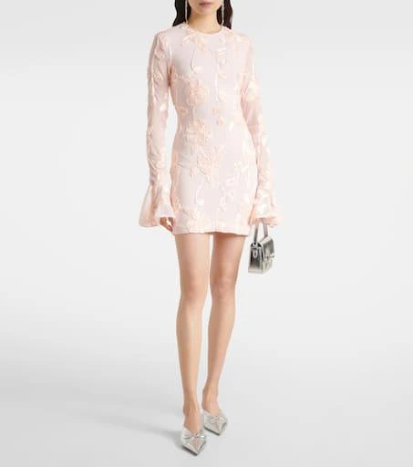 ROTATE Birger Christensen Embroidered mesh minidress 2