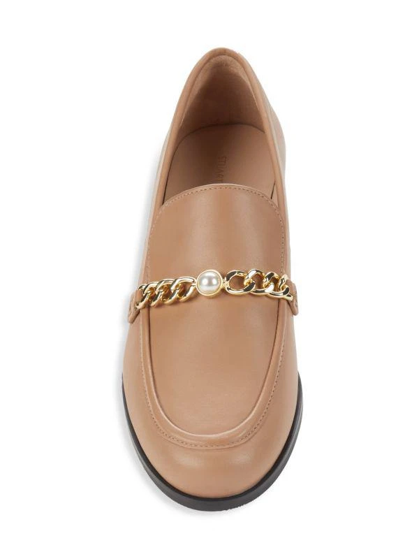 Stuart Weitzman Owen Chain Leather Loafers 5