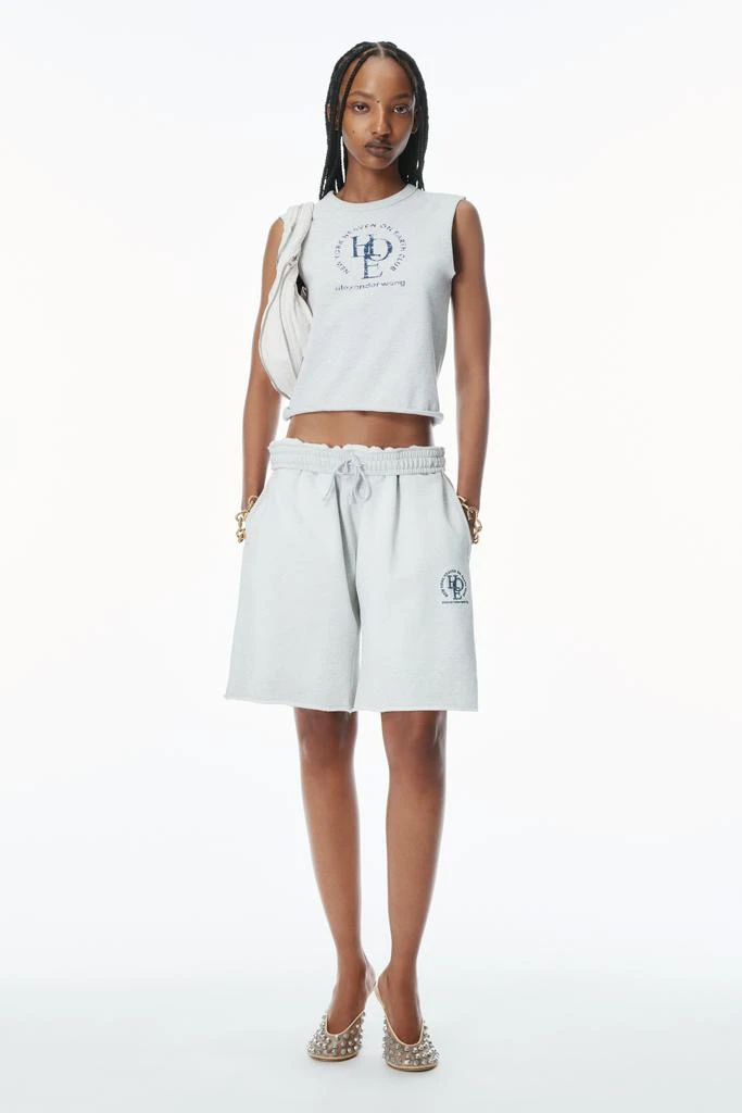 Alexander Wang Unisex Logo Oversized Cotton Terry Sweat Short 6